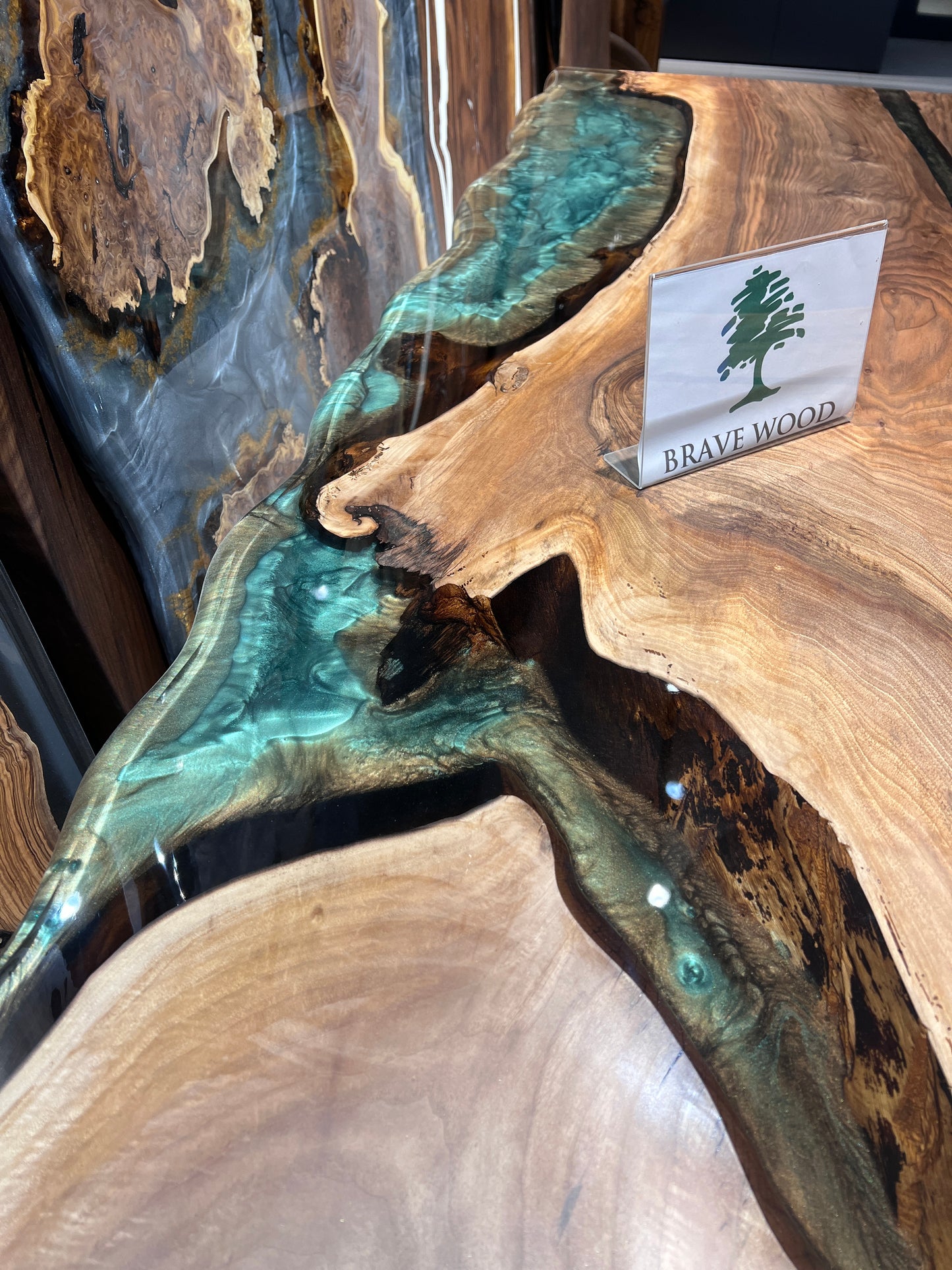 Dining room table, Kitchen table, Green epoxy, Walnut wood, Epoxy table, Custom live edge epoxy resin dining table, Natural edge table