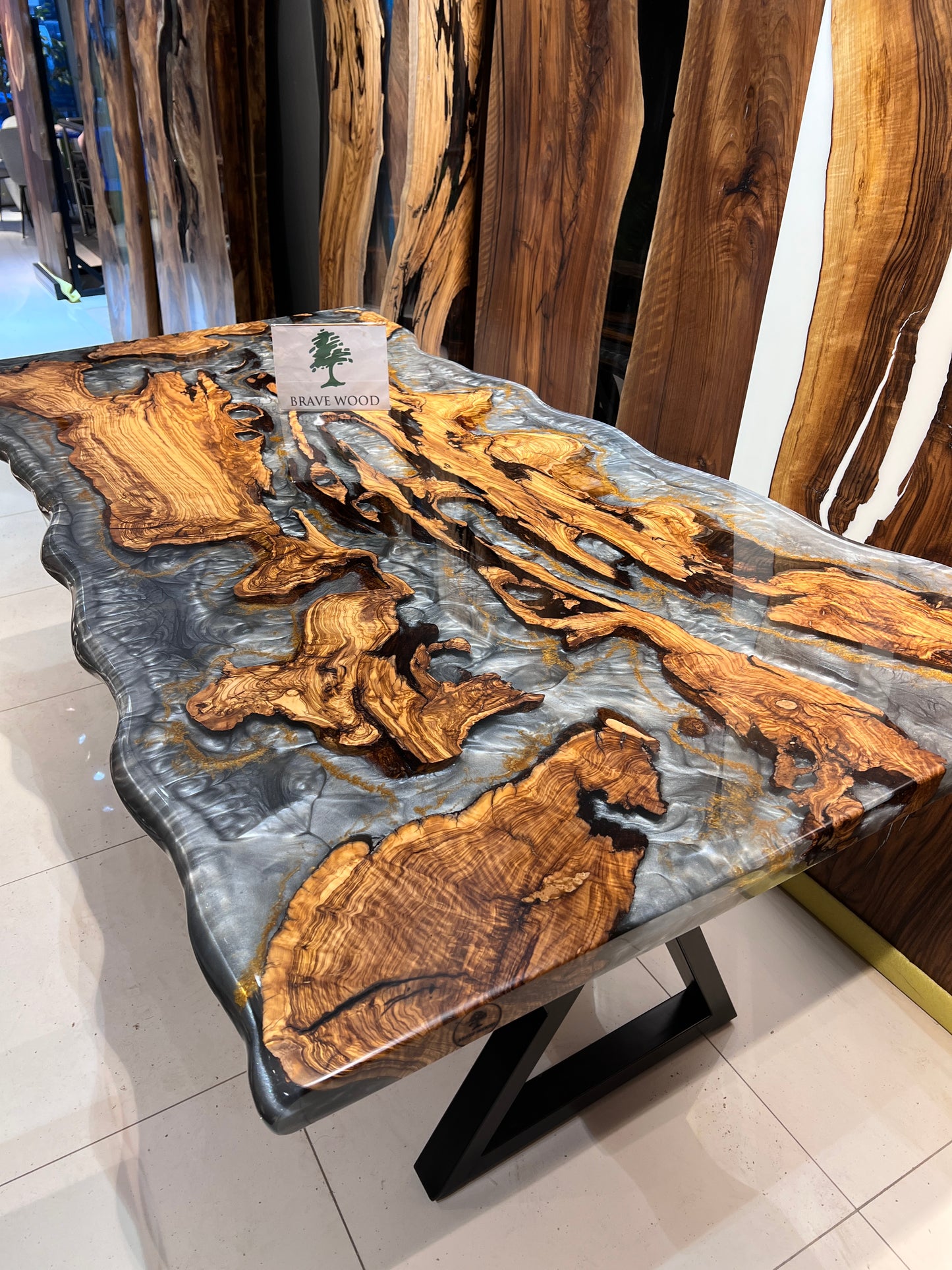 Gray epoxy, Dining room table, Conference table, Epoxy olive table, Custom live edge epoxy resin dining table, Dining room table