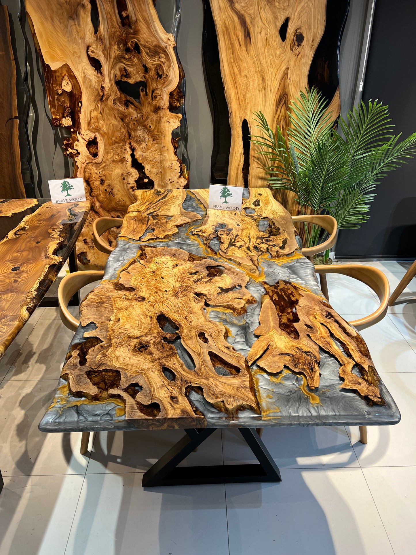 Epoxy olive table, Living room table, Custom live edge epoxy resin dining table, Color pigment epoxy, Dining room table