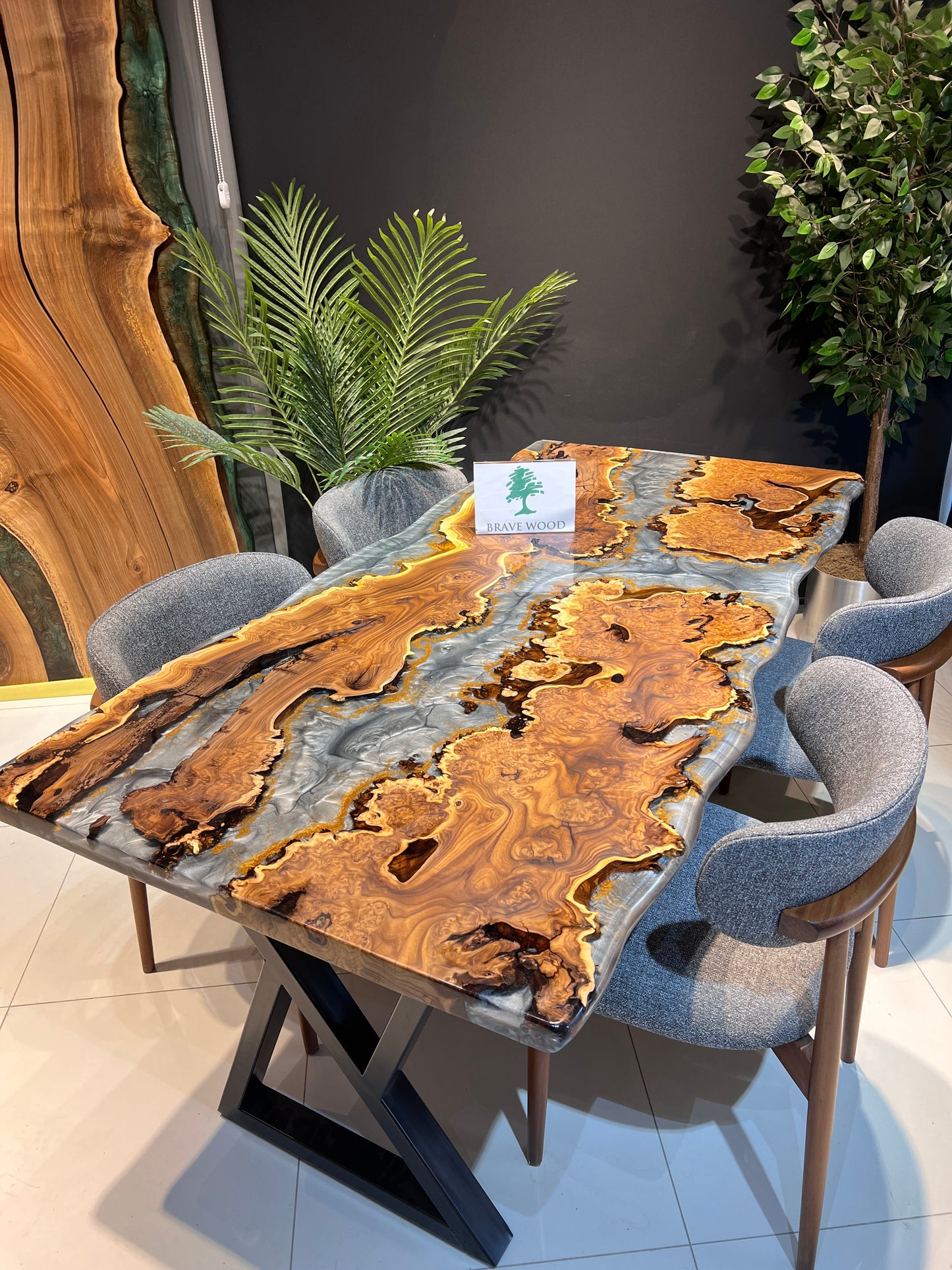 Kitchen epoxy table, Oleaster tree, Epoxy table, Custom live edge epoxy resin dining table, Dinner table