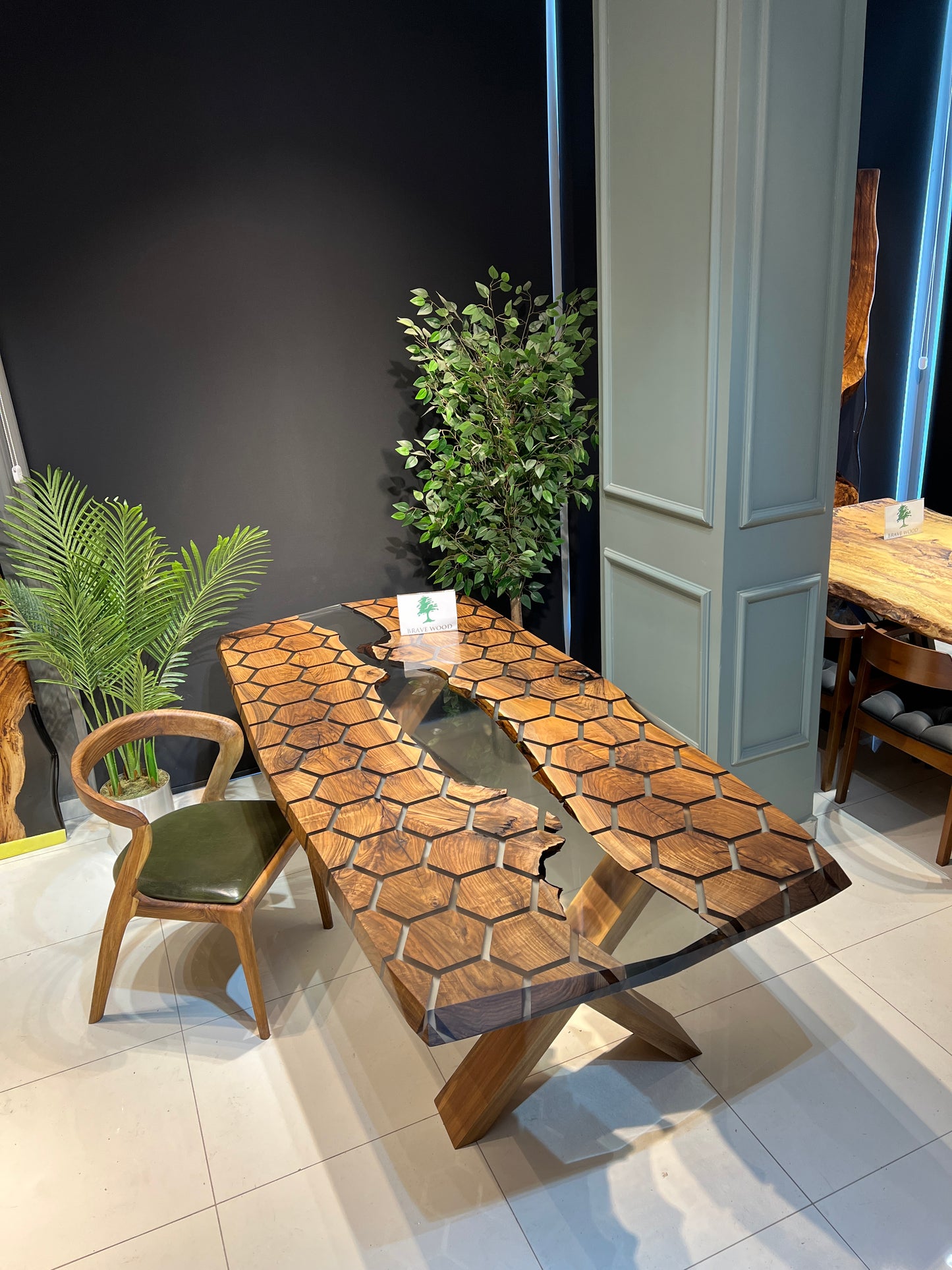 Clear epoxy table, Kitchen dining table, Honeycomb Epoxy Table , Black Walnut Table, Epoxy Walnut table, Walnut dining room table,