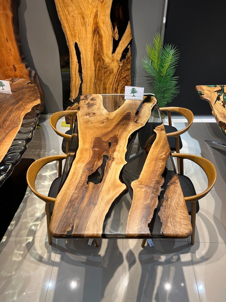 Custom epoxy dining table, Epoxy table, Dining room table, Custom epoxy river table, Meeting table, Wooden dining table