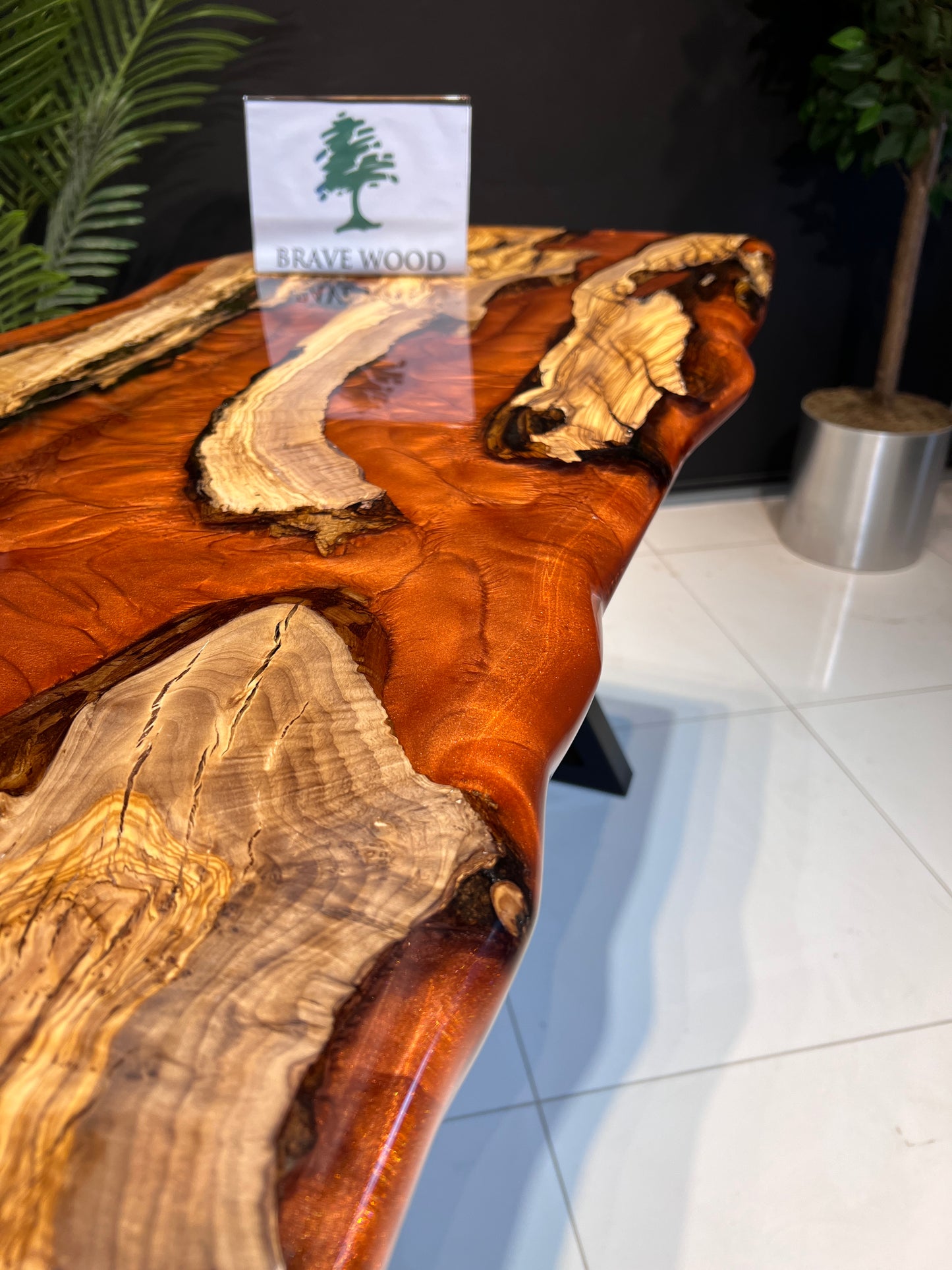 Olive epoxy table half payment