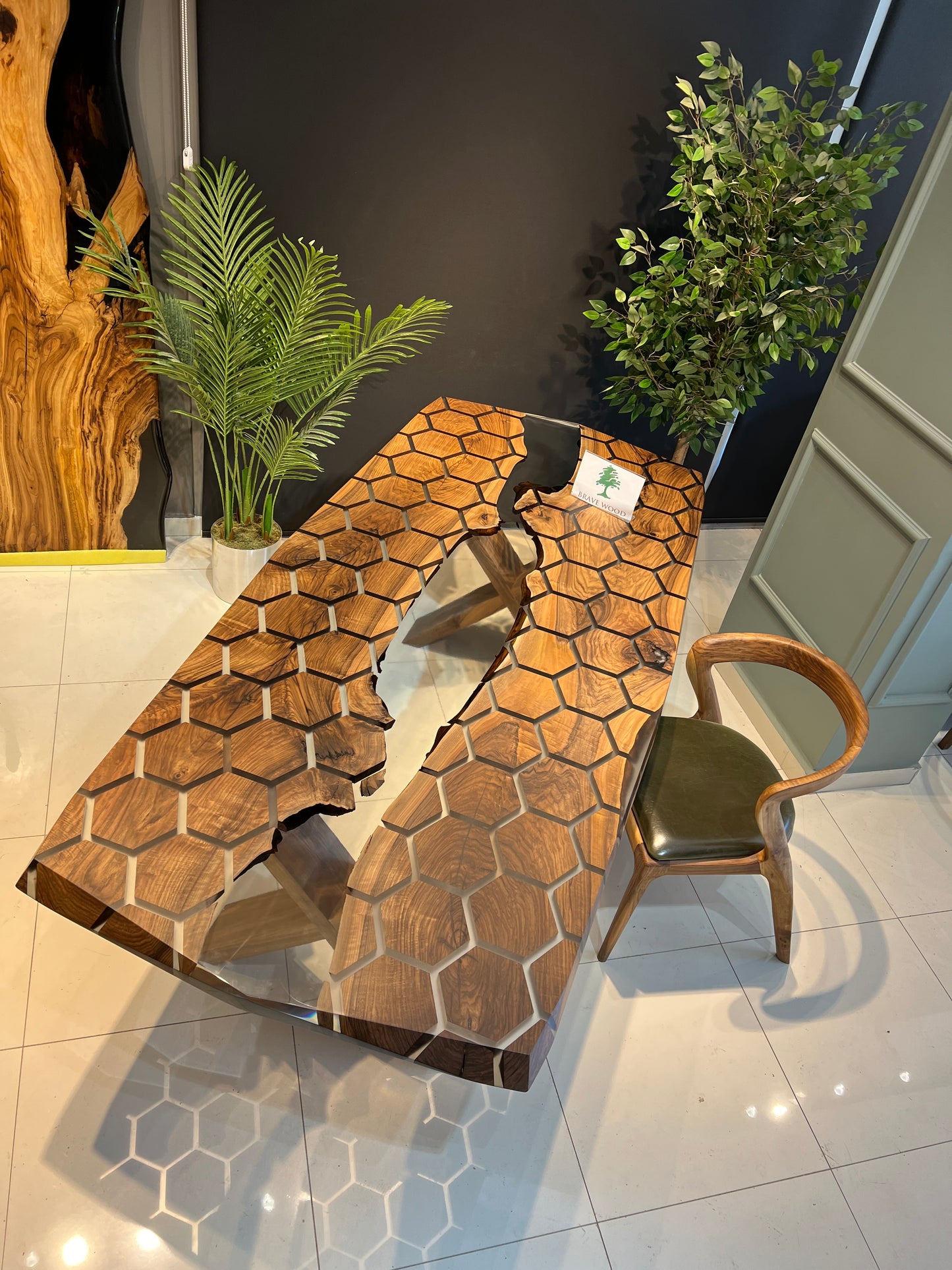 Conference table, Kitchen dining table, Honeycomb Epoxy Table , Black Walnut Table, Epoxy Walnut table, Walnut dining room table,