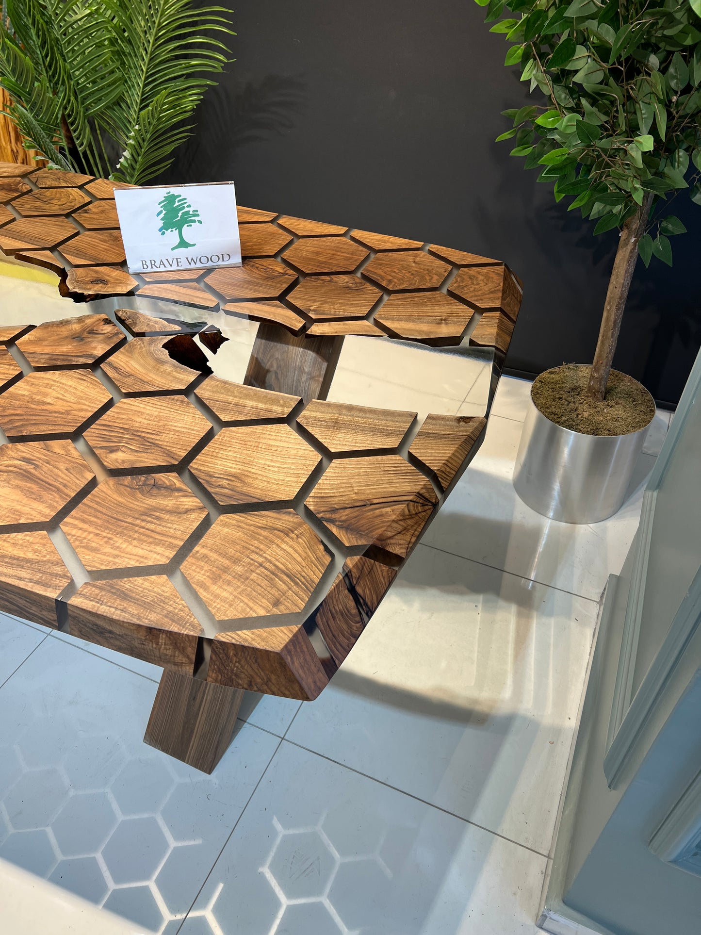 Conference table, Kitchen dining table, Honeycomb Epoxy Table , Black Walnut Table, Epoxy Walnut table, Walnut dining room table,