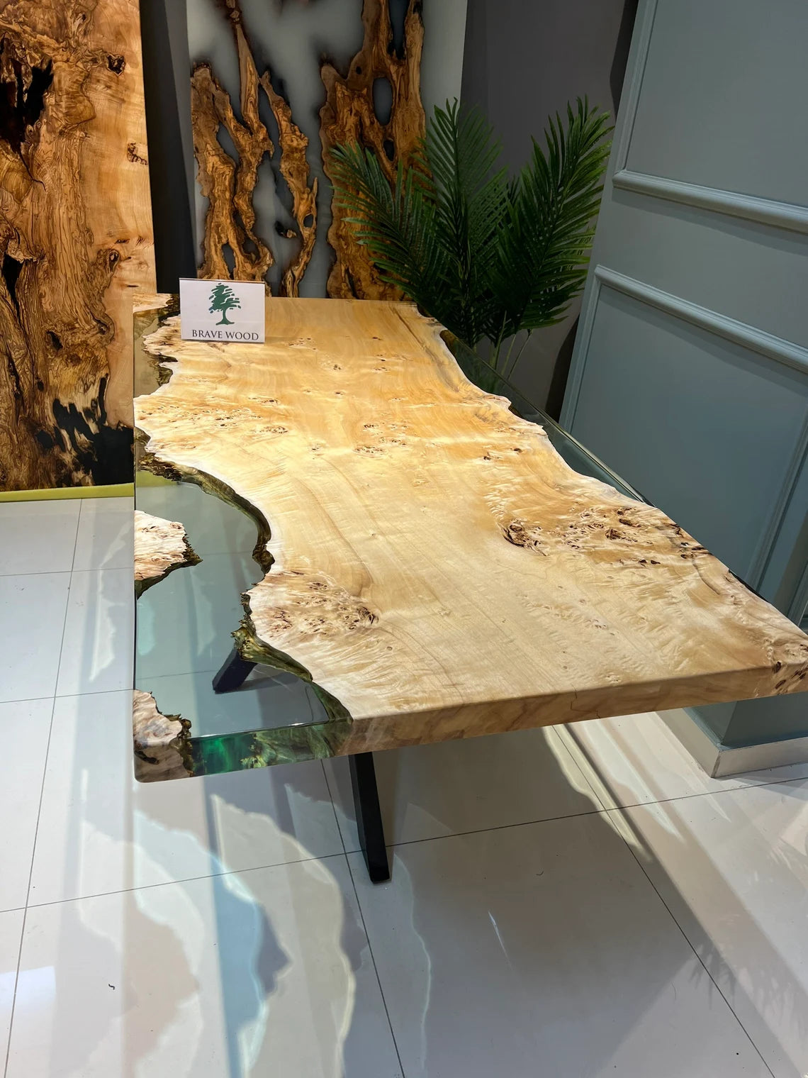 Kitchen & Dining Tables, Custom design epoxy table, Live edge Poplar Wood, Epoxy Table,Ultra clear epoxy dining table,Dining room table