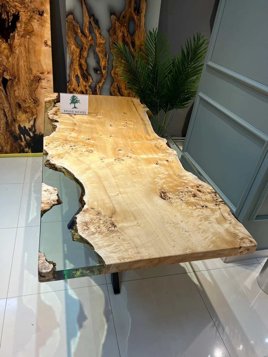 Kitchen & Dining Tables, Custom design epoxy table, Live edge Poplar Wood, Epoxy Table,Ultra clear epoxy dining table,Dining room table