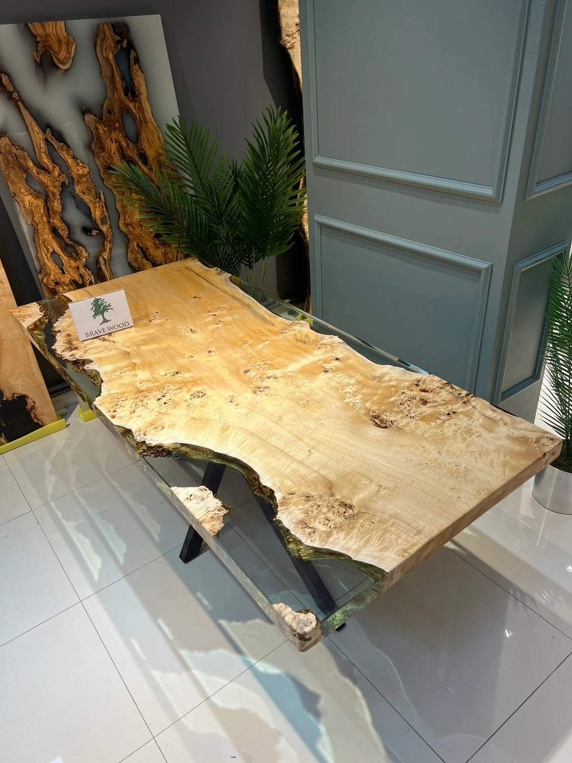 Kitchen & Dining Tables, Custom design epoxy table, Live edge Poplar Wood, Epoxy Table,Ultra clear epoxy dining table,Dining room table