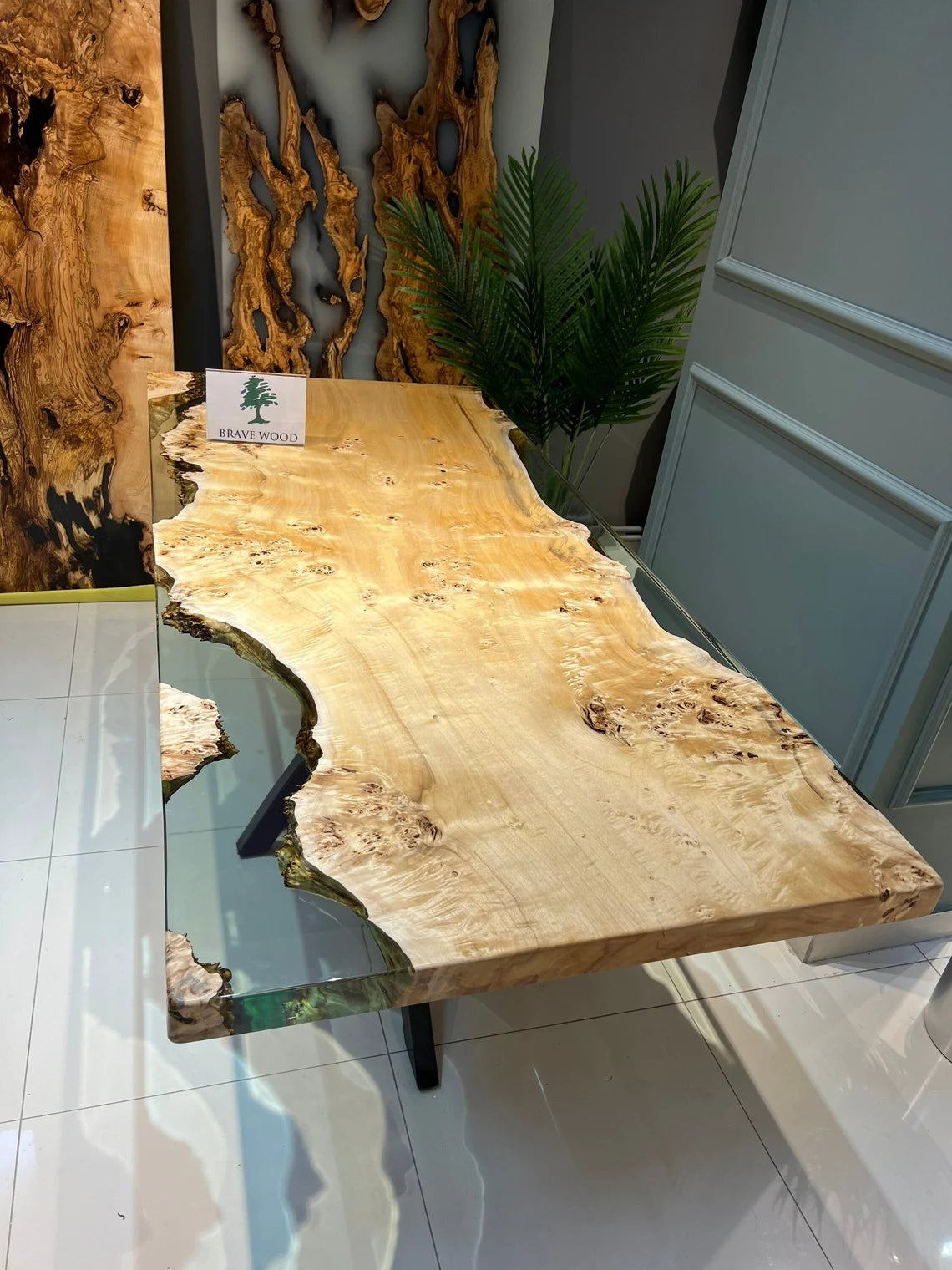 Kitchen & Dining Tables, Custom design epoxy table, Live edge Poplar Wood, Epoxy Table,Ultra clear epoxy dining table,Dining room table