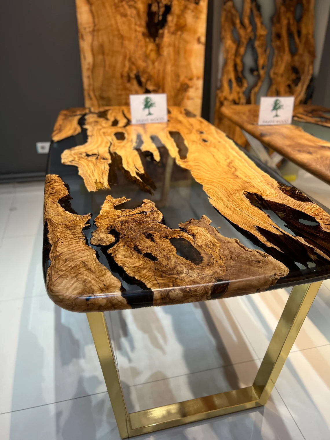 Olive wood epoxy table, Blue epoxy table, Dining room table, River Epoxy Table, Epoxy dining table, Kitchen table