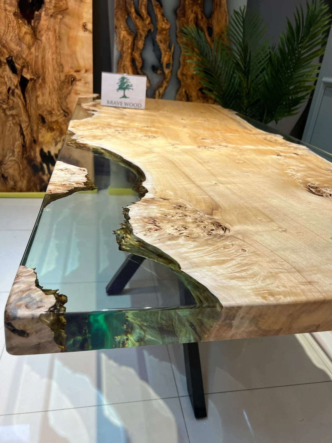 Kitchen & Dining Tables, Custom design epoxy table, Live edge Poplar Wood, Epoxy Table,Ultra clear epoxy dining table,Dining room table