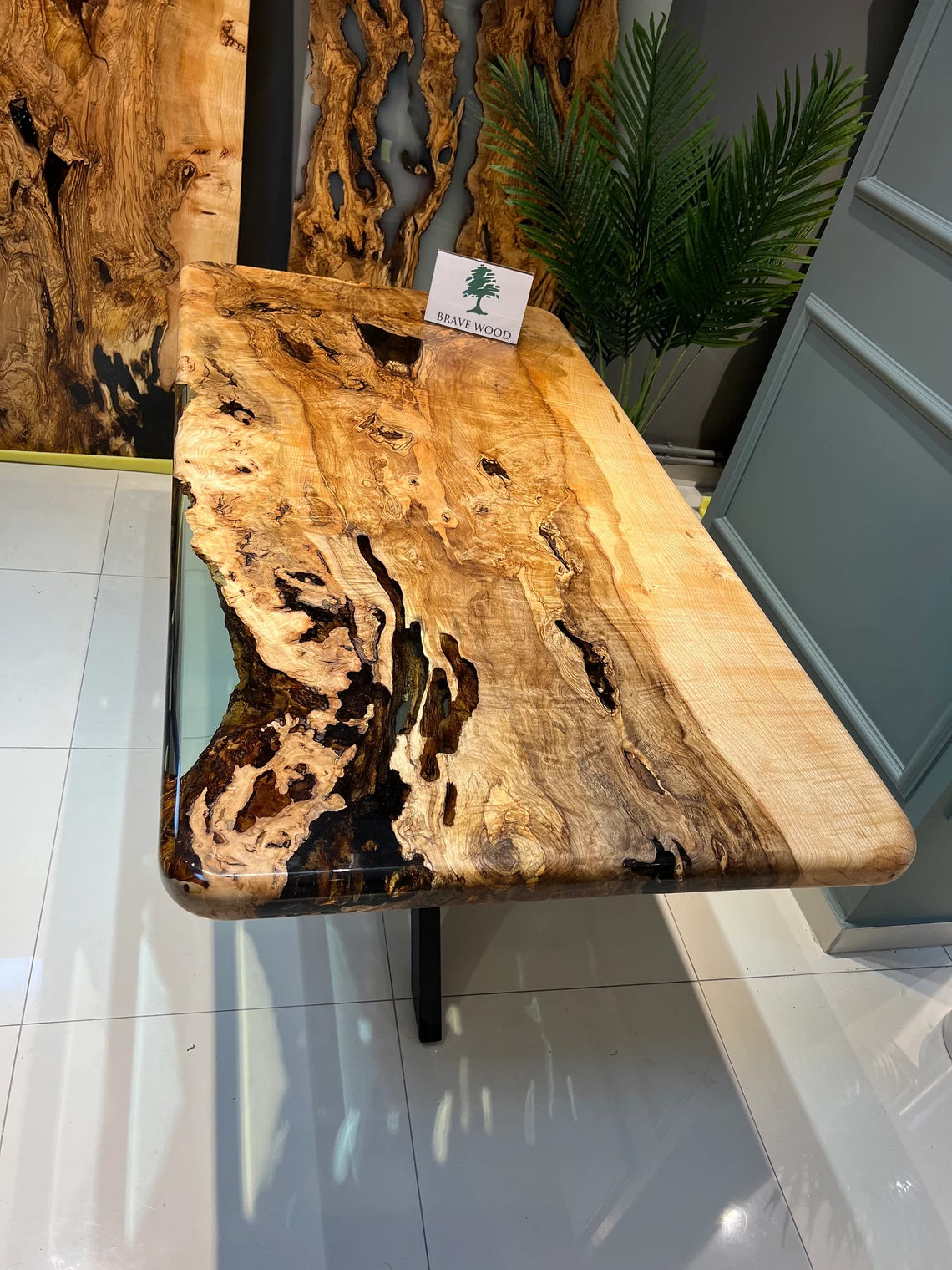 Ash wood dining table, Wood dining table, Kitchen table, Dining room table, Special desing epoxy table, wooden table