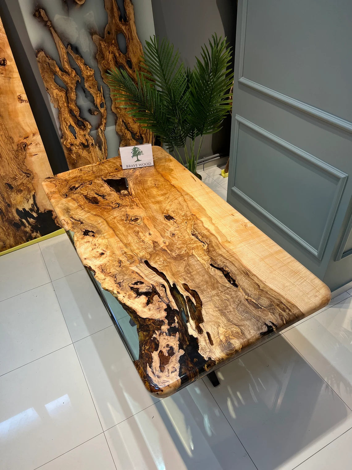 Ash wood dining table, Wood dining table, Kitchen table, Dining room table, Special desing epoxy table, wooden table