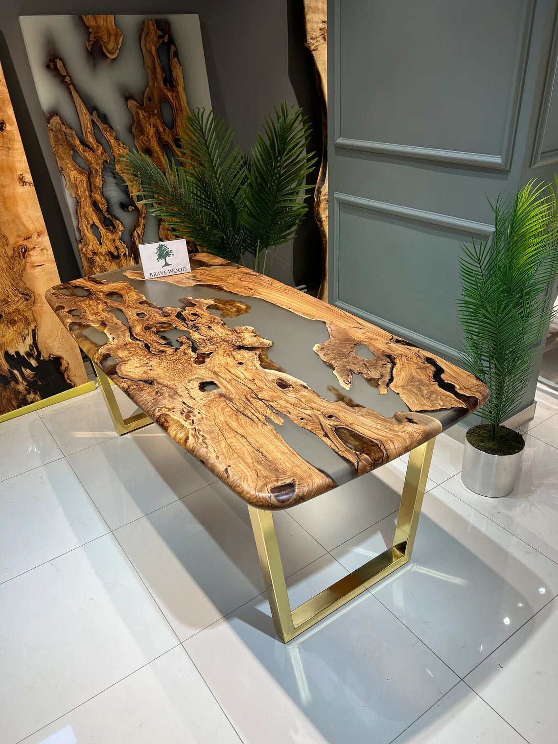 Matte epoxy table, Olive wood epoxy table, Dining room table, Office desk, Epoxy dining table, Kitchen table