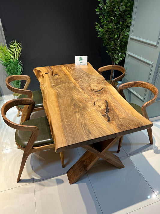 Custom live edge dining table, Walnut table, Log table, Dinner table, Black walnut dining table, Dining room table