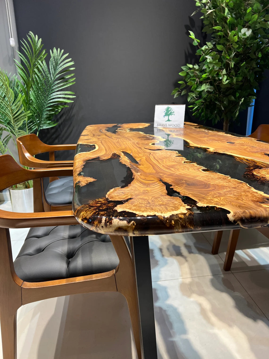 Dining room table, Oleaster tree, Epoxy table, Custom live edge epoxy resin dining table, Dinner table