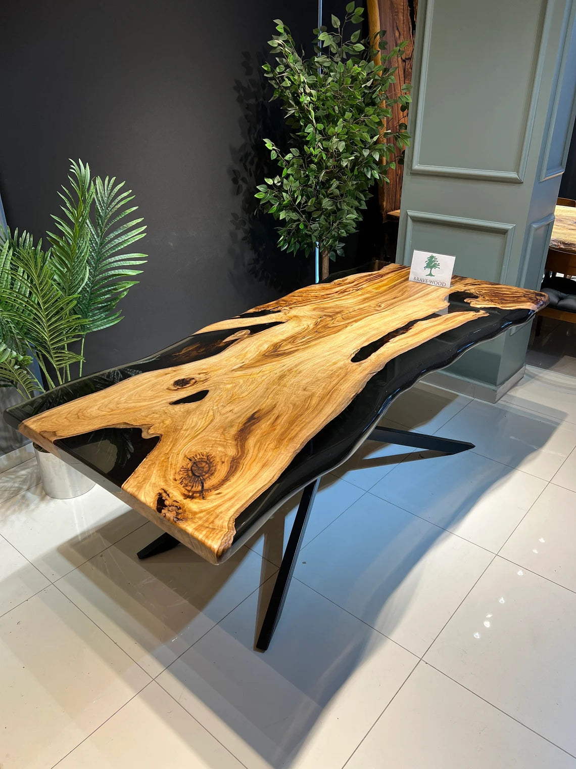 Dining room table, Chestnut table, Kitchen table, Epoxy dining room table