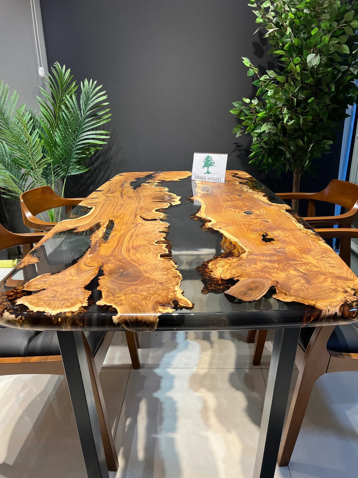 Dining room table, Oleaster tree, Epoxy table, Custom live edge epoxy resin dining table, Dinner table