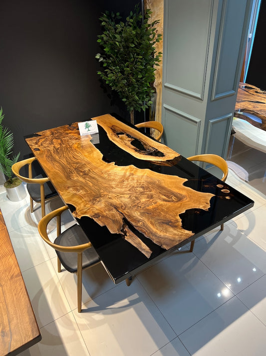 Custom epoxy dining table, Epoxy table, Dining room table, Custom epoxy river table, Meeting table, Wooden dining table