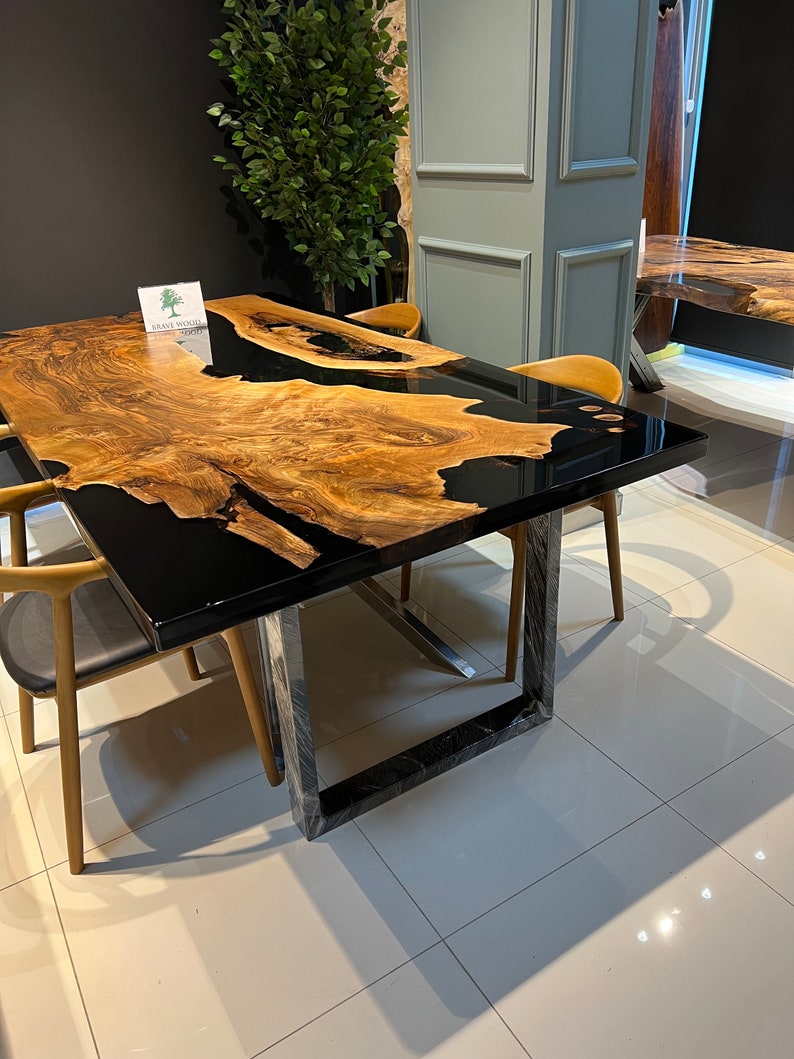 Custom epoxy dining table, Epoxy table, Dining room table, Custom epoxy river table, Meeting table, Wooden dining table